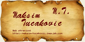 Maksim Tucaković vizit kartica